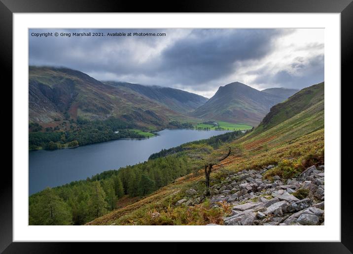 Buttermere, Fleetwith Pike and Dale Head Lake District Framed Mounted Print by Greg Marshall