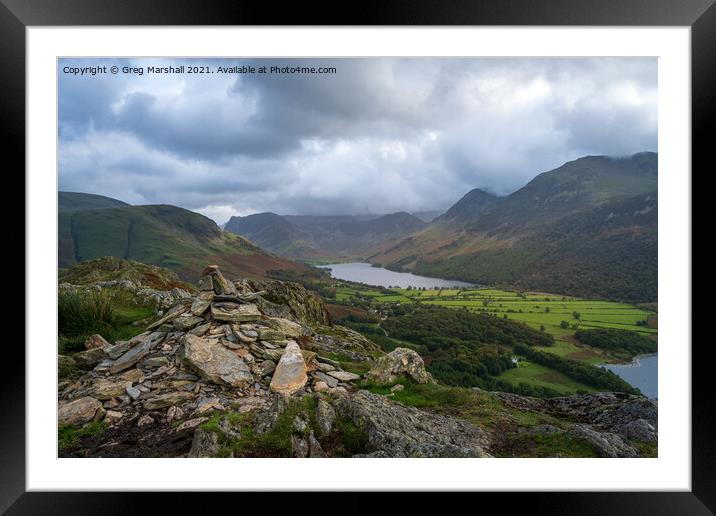 Buttermere Valley, Fleetwith Pike and Hay Stacks from rannerdale  Framed Mounted Print by Greg Marshall