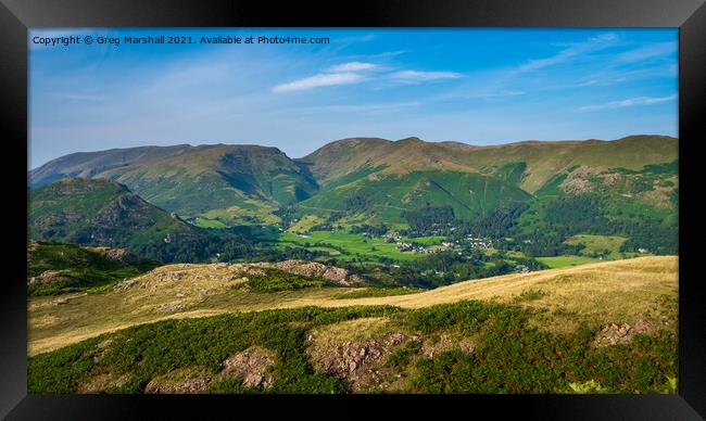 Grasmere from Silver How, Lake District Framed Print by Greg Marshall