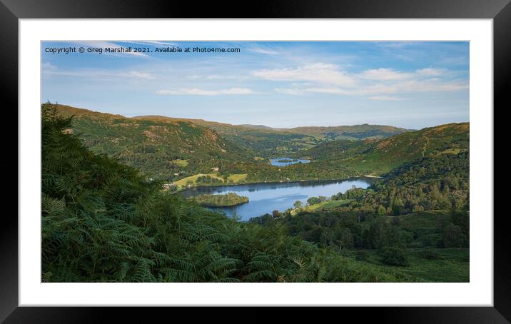 Grasmere and Rydal Water Lake District Framed Mounted Print by Greg Marshall