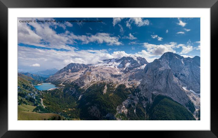 Epic Marmolada and Lago di Fedaia, Dolomites Italy Framed Mounted Print by Greg Marshall
