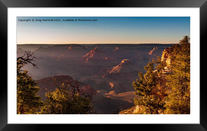 The Grand Canyon in Nevada, USA at sunset Framed Mounted Print by Greg Marshall