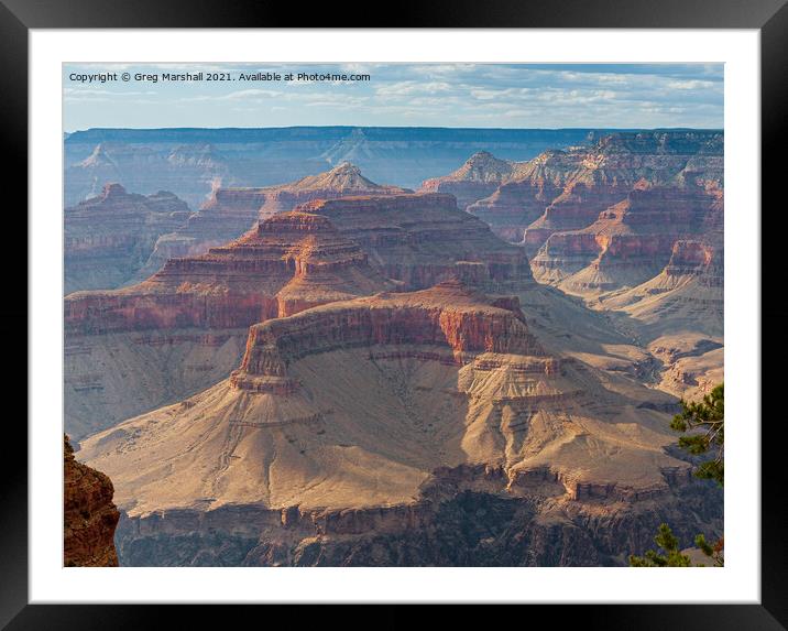 Grand Canyon Sunset Detail Framed Mounted Print by Greg Marshall