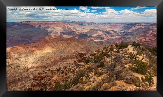 Grand Canyon Panorama in Nevada Framed Print by Greg Marshall