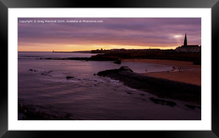 Whitley Bay Sunset Framed Mounted Print by Greg Marshall