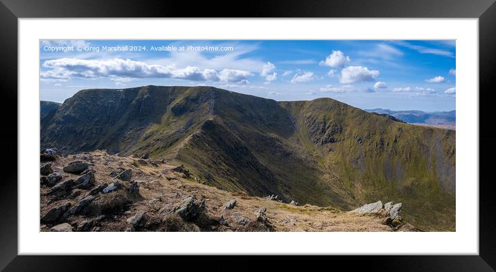 Helvellyn Panorama lake District Framed Mounted Print by Greg Marshall