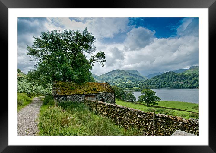 View of Ullswater and mountains Framed Mounted Print by Greg Marshall