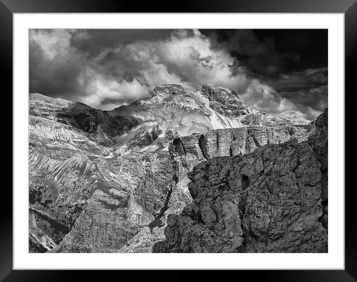 Dolomites view from Cirspitzen Cinque Framed Mounted Print by Greg Marshall