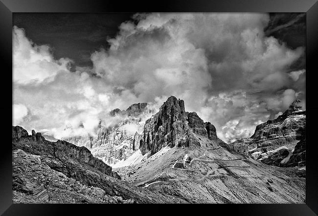 Dolomites from The Lagazuoi Tunnels Framed Print by Greg Marshall