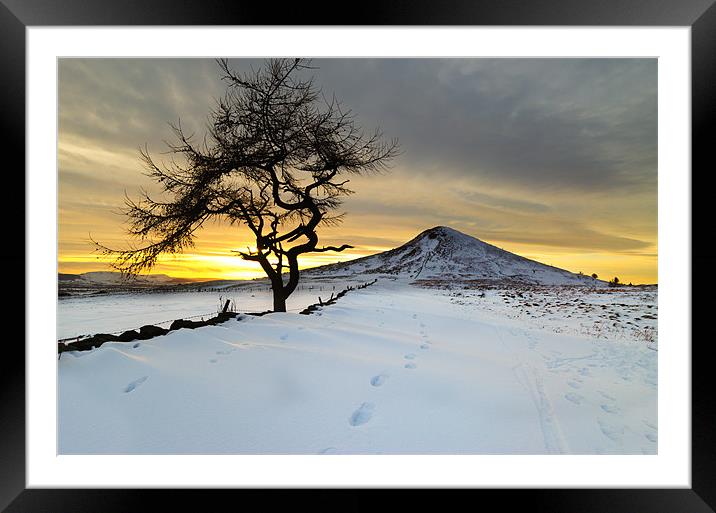 Winter Sunset Roseberry Topping Teesside Framed Mounted Print by Greg Marshall