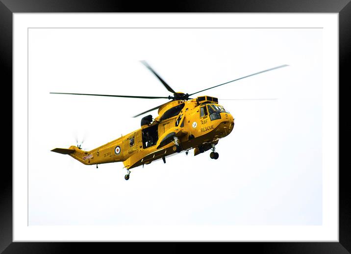 RAF Sea King Helicopter Rescue Framed Mounted Print by Greg Marshall