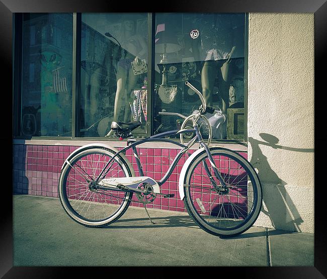 Fixie bike Huntington Beach USA Framed Print by Greg Marshall