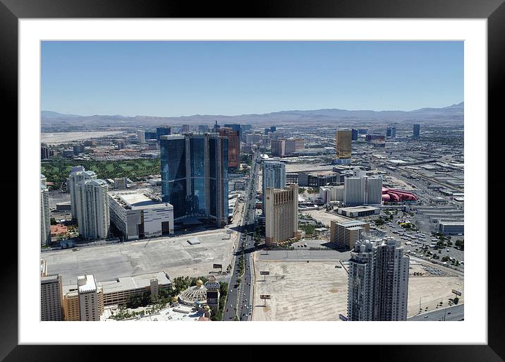 A Thrilling View from The Stratosphere Sky Jump in Framed Mounted Print by Greg Marshall