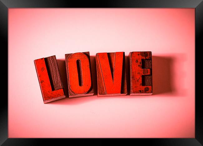  LOVE in Red Framed Print by Greg Marshall
