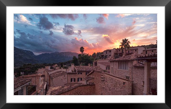  Sunset over Fornalutx Soller Mallorca Framed Mounted Print by Greg Marshall