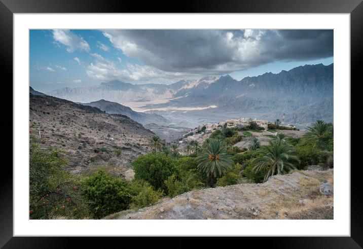 Wakan Village Oman Framed Mounted Print by Greg Marshall