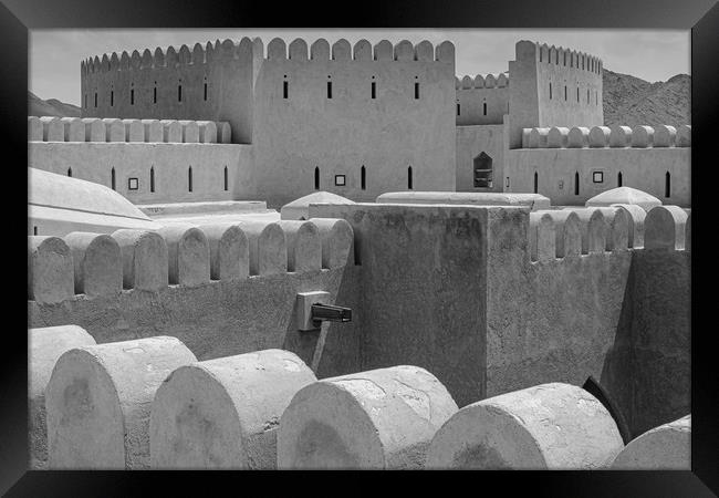 Al Hazm Fort Rustaq Oman mono Framed Print by Greg Marshall