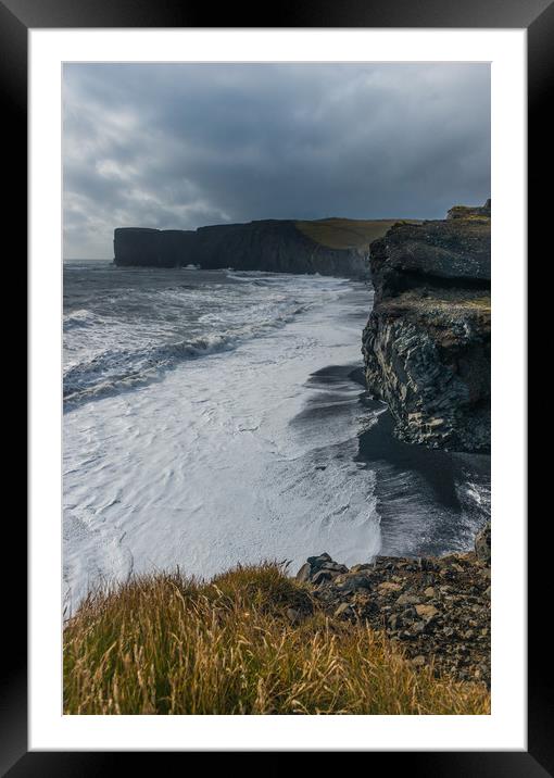 View of Dyrhólaey Iceland Framed Mounted Print by Greg Marshall