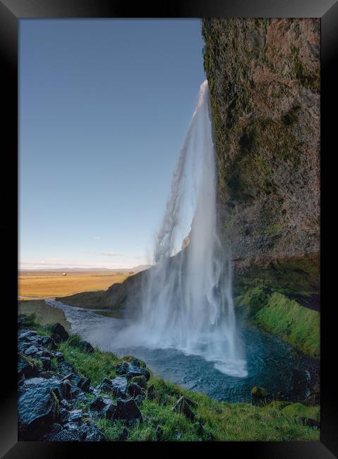 Seljalandsfoss waterfall Iceland Framed Print by Greg Marshall