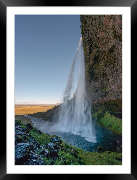 Seljalandsfoss waterfall Iceland Framed Mounted Print by Greg Marshall