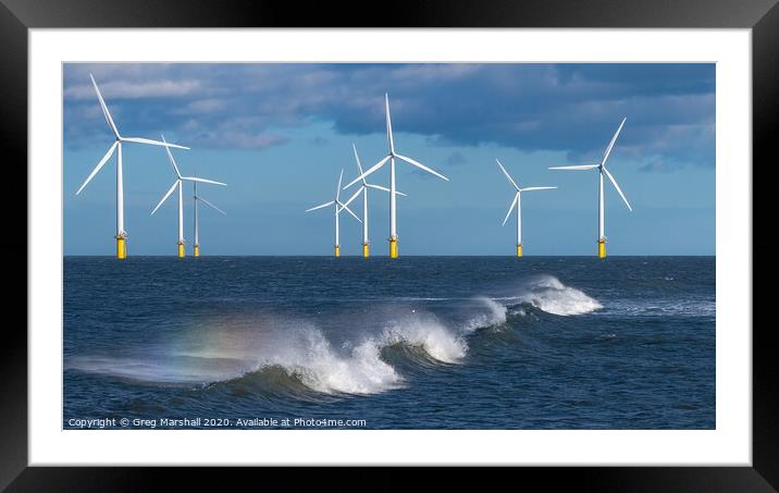 Wind Turbines Redcar  Framed Mounted Print by Greg Marshall