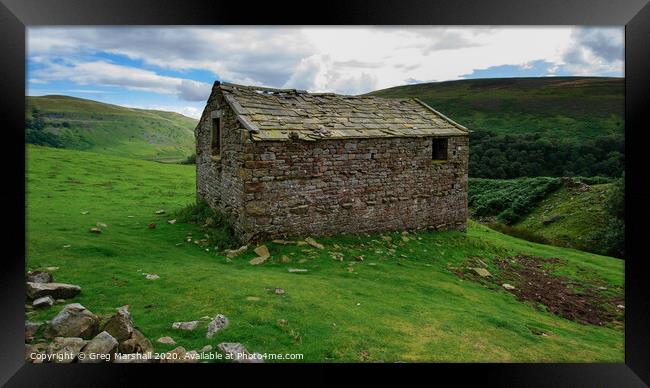 Yorkshire Barn Swaledale Framed Print by Greg Marshall