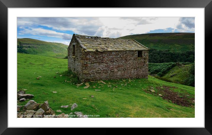 Yorkshire Barn Swaledale Framed Mounted Print by Greg Marshall