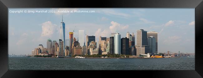 Manhattan Island, New York Framed Print by Greg Marshall
