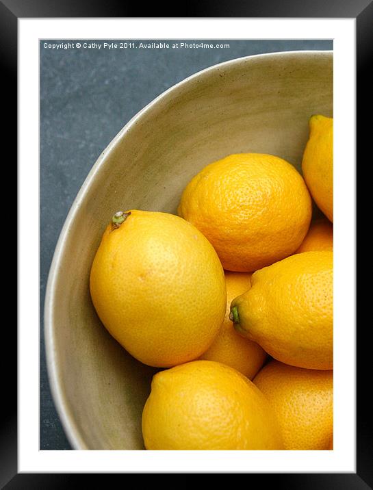 A bowl of lemons Framed Mounted Print by Cathy Pyle
