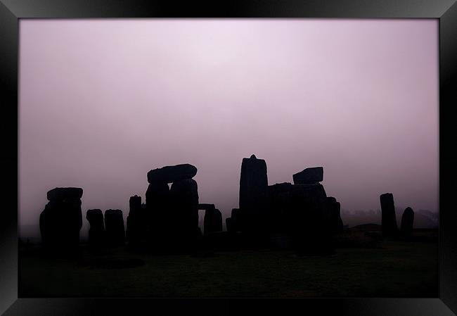 Dusk at Stonehenge Framed Print by dawn cruttenden