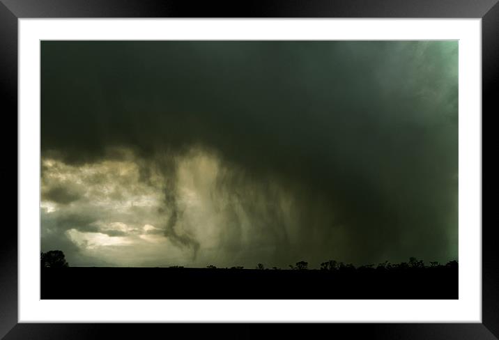 Rain over the way Framed Mounted Print by Kevin Dobie