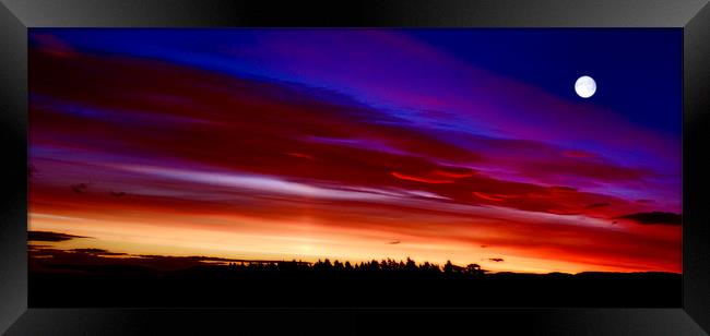 Sunset and The Moon Framed Print by Kevin Dobie