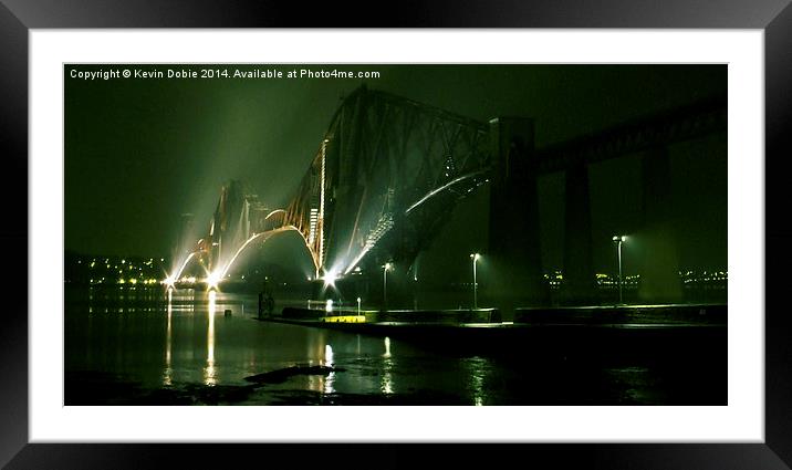 The Rail Bridge in the mist Framed Mounted Print by Kevin Dobie
