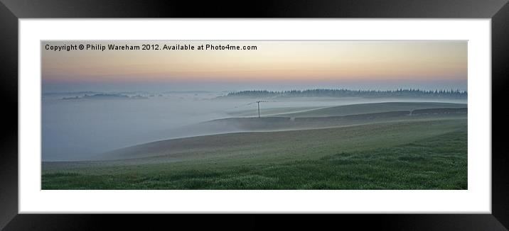 Into the mist at Sunrise Framed Mounted Print by Phil Wareham