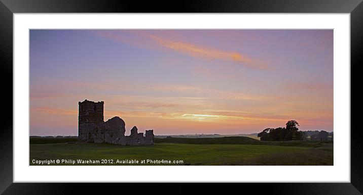 Sunset at Knowlton Rings Framed Mounted Print by Phil Wareham