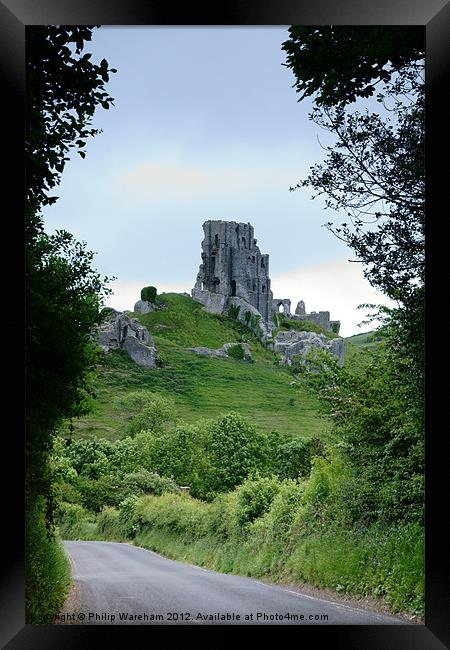 Ruins from the road Framed Print by Phil Wareham