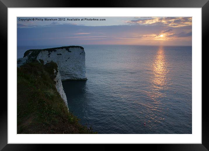 Old Harry Sunrise Framed Mounted Print by Phil Wareham