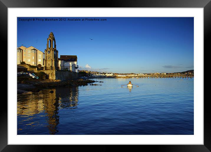 Wellington Tower and Fisherman Framed Mounted Print by Phil Wareham