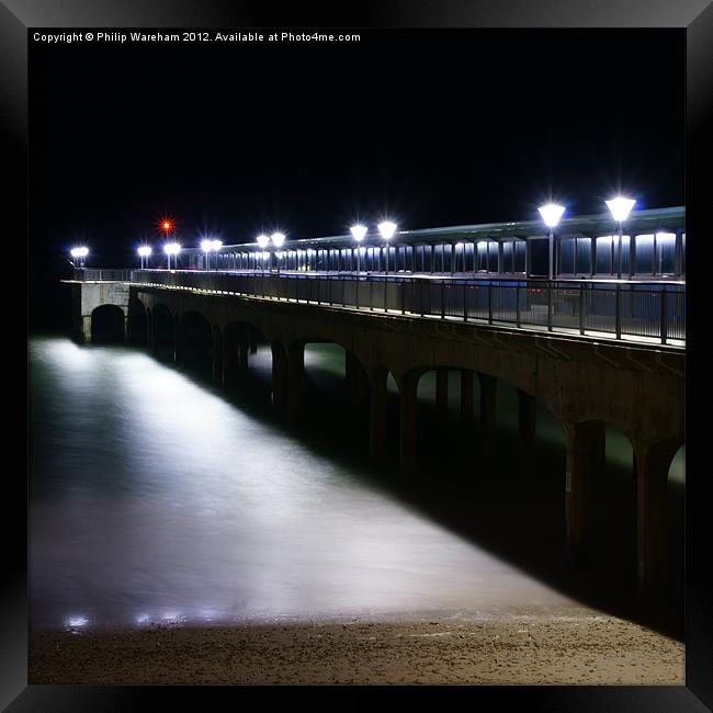 Boscombe Pier at NIght Framed Print by Phil Wareham