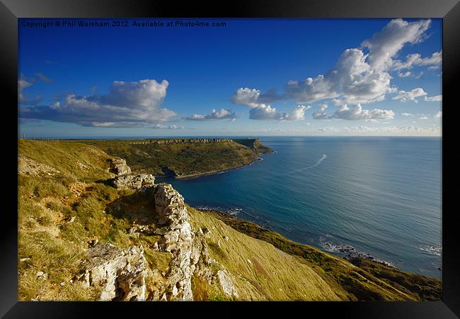 St Aldhelm's Head from Houns-Tout Framed Print by Phil Wareham