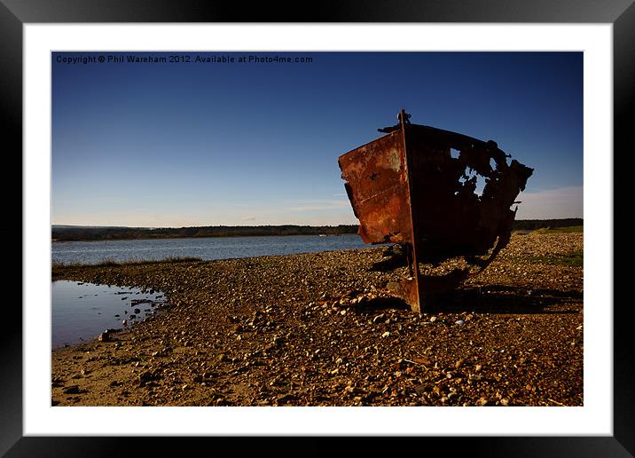 Wrecked and Rusty Framed Mounted Print by Phil Wareham