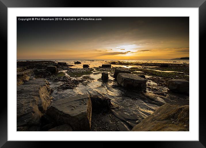 Low tide on the ledge Framed Mounted Print by Phil Wareham