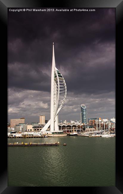 Spinnaker and Storm Clouds Framed Print by Phil Wareham