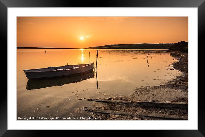 Sunset Reflections Framed Mounted Print by Phil Wareham