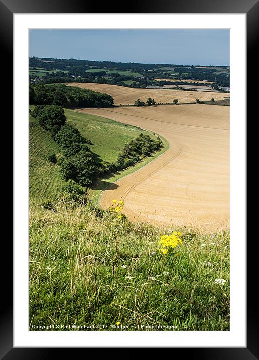 Win Green and Donhead Hollow Framed Mounted Print by Phil Wareham