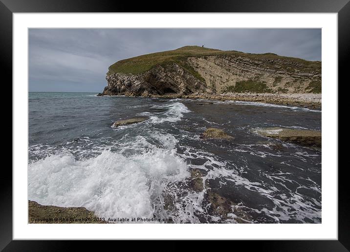 Wave and Rocks Framed Mounted Print by Phil Wareham