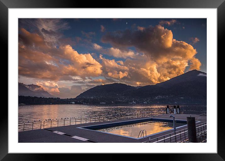 Como Sunset Framed Mounted Print by Phil Wareham