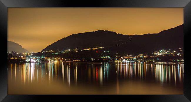 Lights on Lake Como Framed Print by Phil Wareham