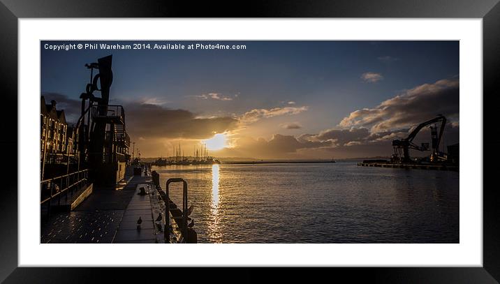 Poole Quay Sunrise Framed Mounted Print by Phil Wareham