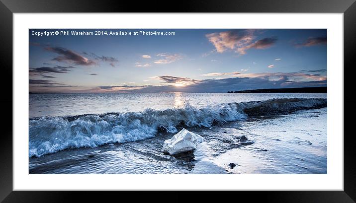 A wave and a rock Framed Mounted Print by Phil Wareham